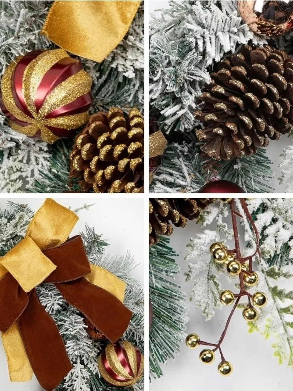 Bronze Holiday Garland with Pine Cones and Bows - Home Holiday
